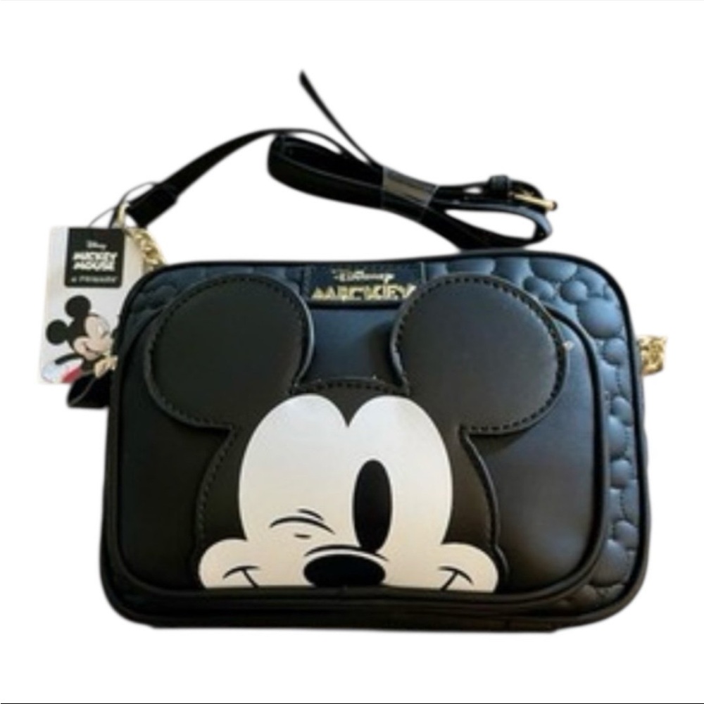 Disney's Mickey Mouse cross body Bag faux leather with Gold adjustable strap.